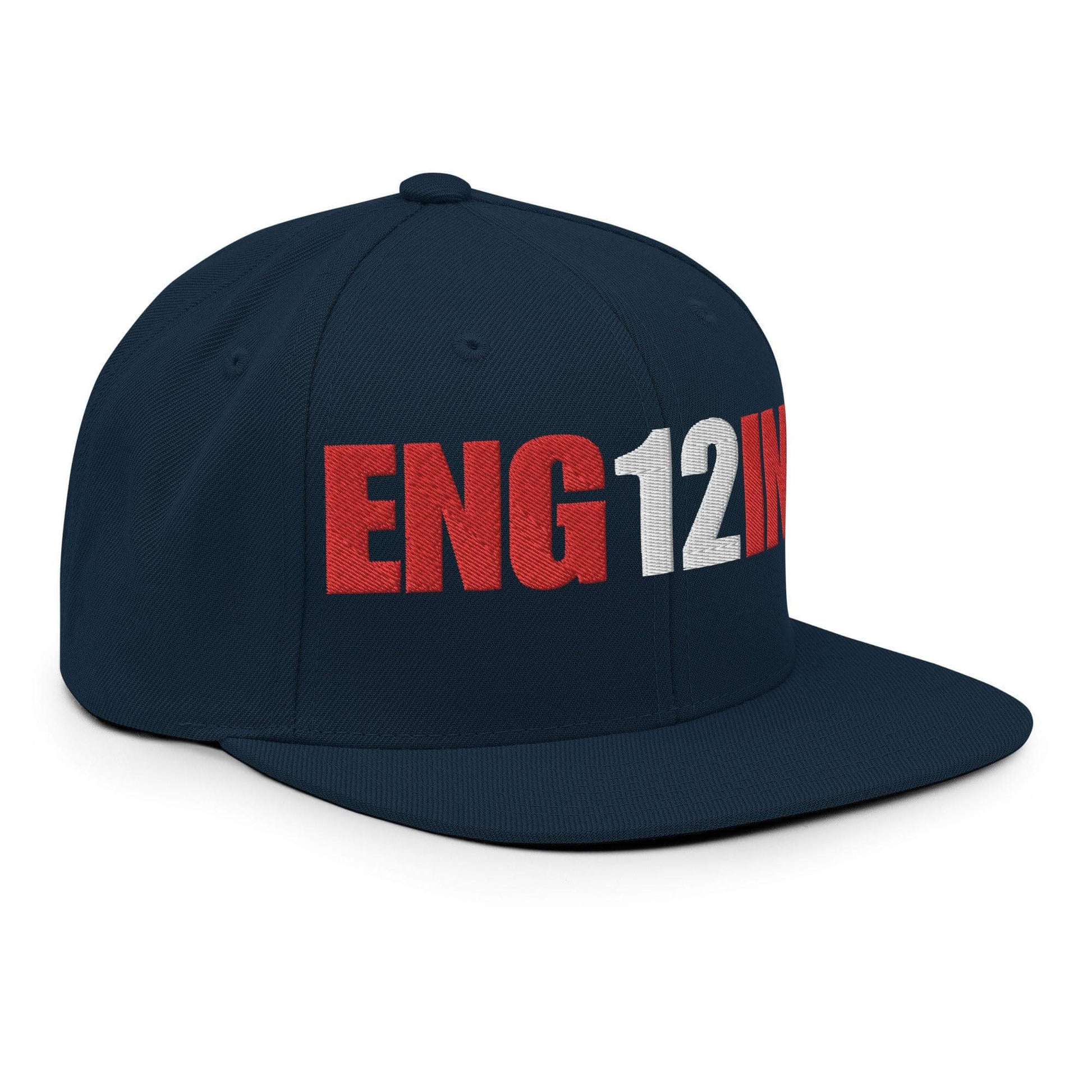 Custom firefighter snapback hat featuring bold "ENG12" text for firefighter pride and style.