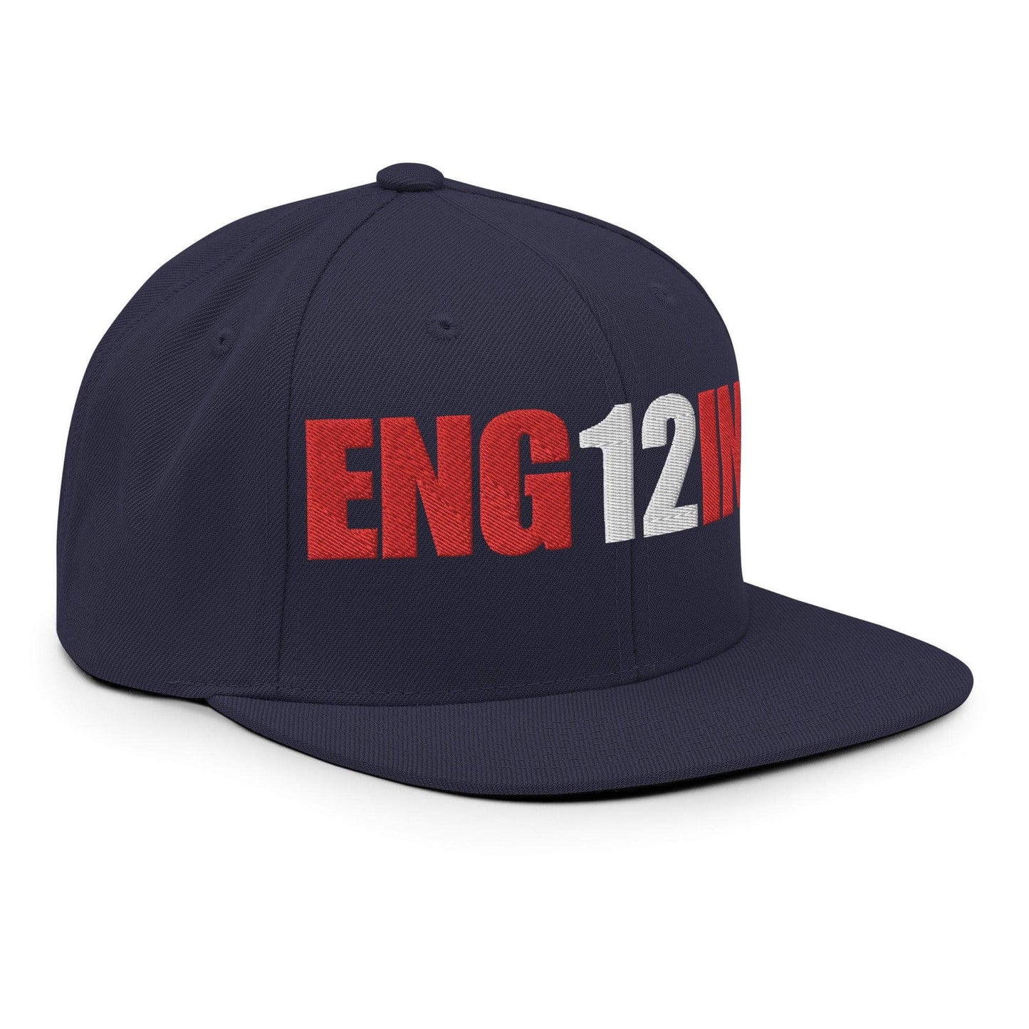 Custom firefighter snapback hat featuring embroidered "ENG 12" for firehouse pride and style.