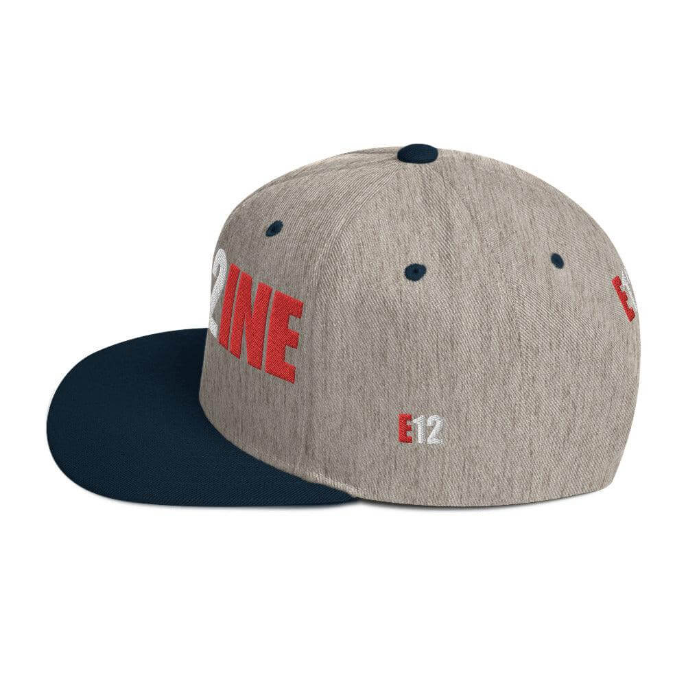 Snapback hat in gray with navy brim, featuring firefighter graphics, perfect for firefighter gifts and apparel.