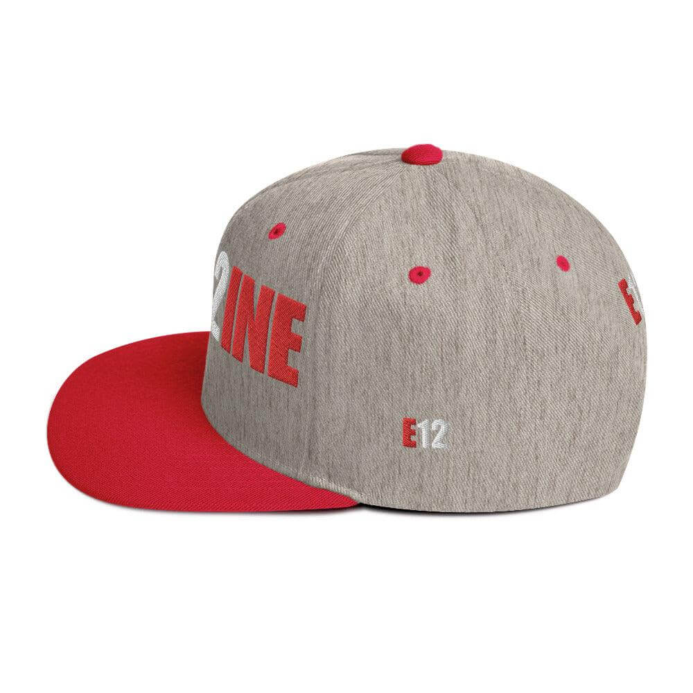 Snapback hat with structured design and red flat brim, ideal for firefighter apparel and gifts.