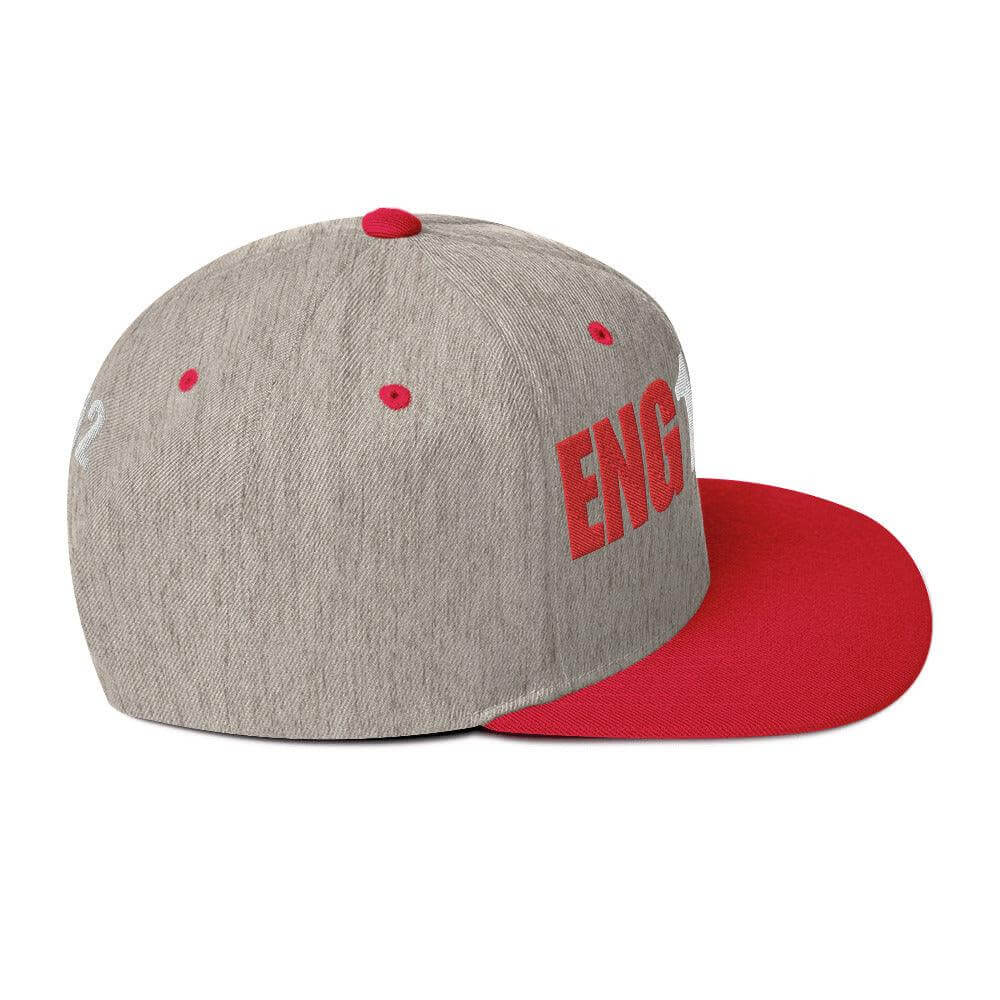 Structured snapback hat with red brim and "ENG" lettering, perfect for firefighter apparel and gear.