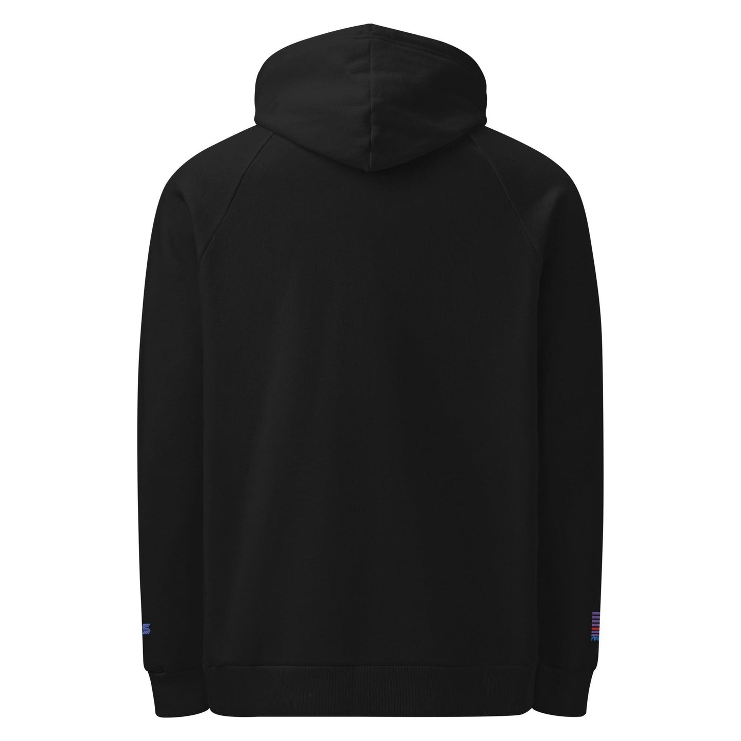 Back view of Firehouse Premium Black Hoodie for firefighters, showcasing its stylish design and quality craftsmanship.