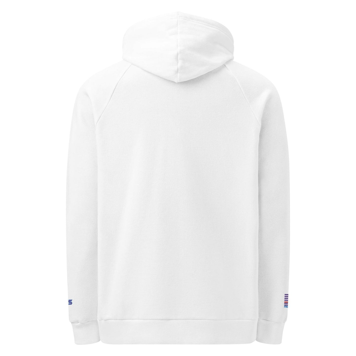 Back view of a white Under Armour® hoodie with a relaxed fit, perfect for firefighter apparel and casual wear.