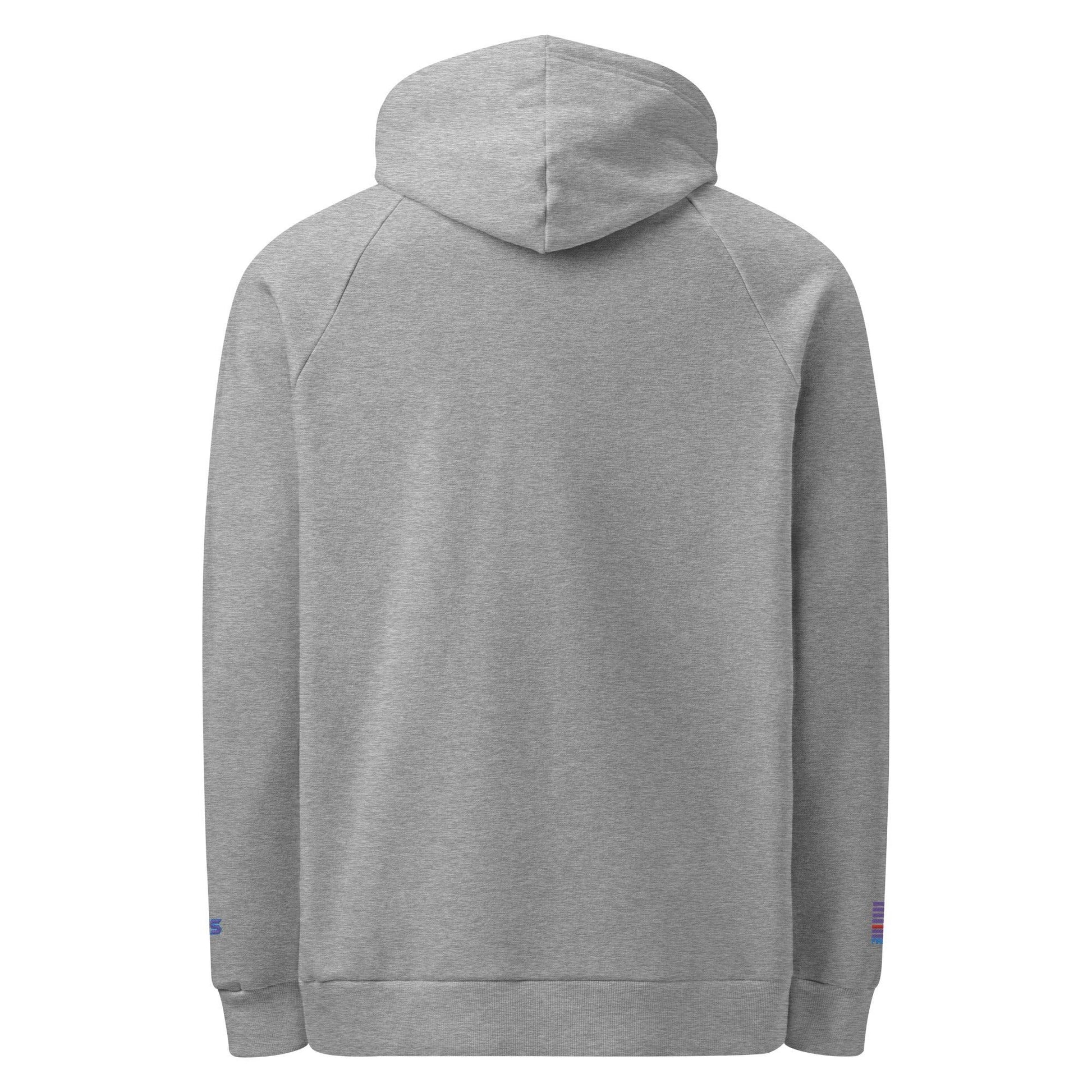 Back view of a grey Under Armour® hoodie with a soft fleece fabric, ideal for firefighters and casual wear.