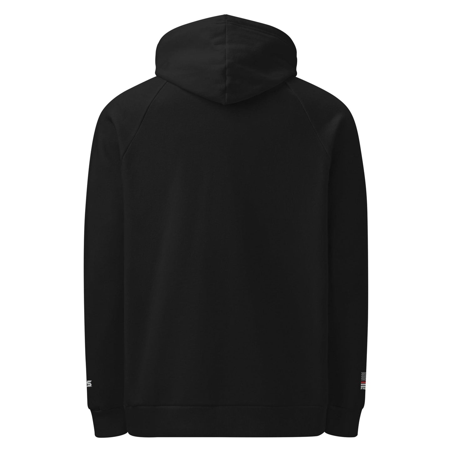 Back view of the Under Armour® Fireproof Pullover Hoodie in black, perfect for firefighters and firehouse supporters.