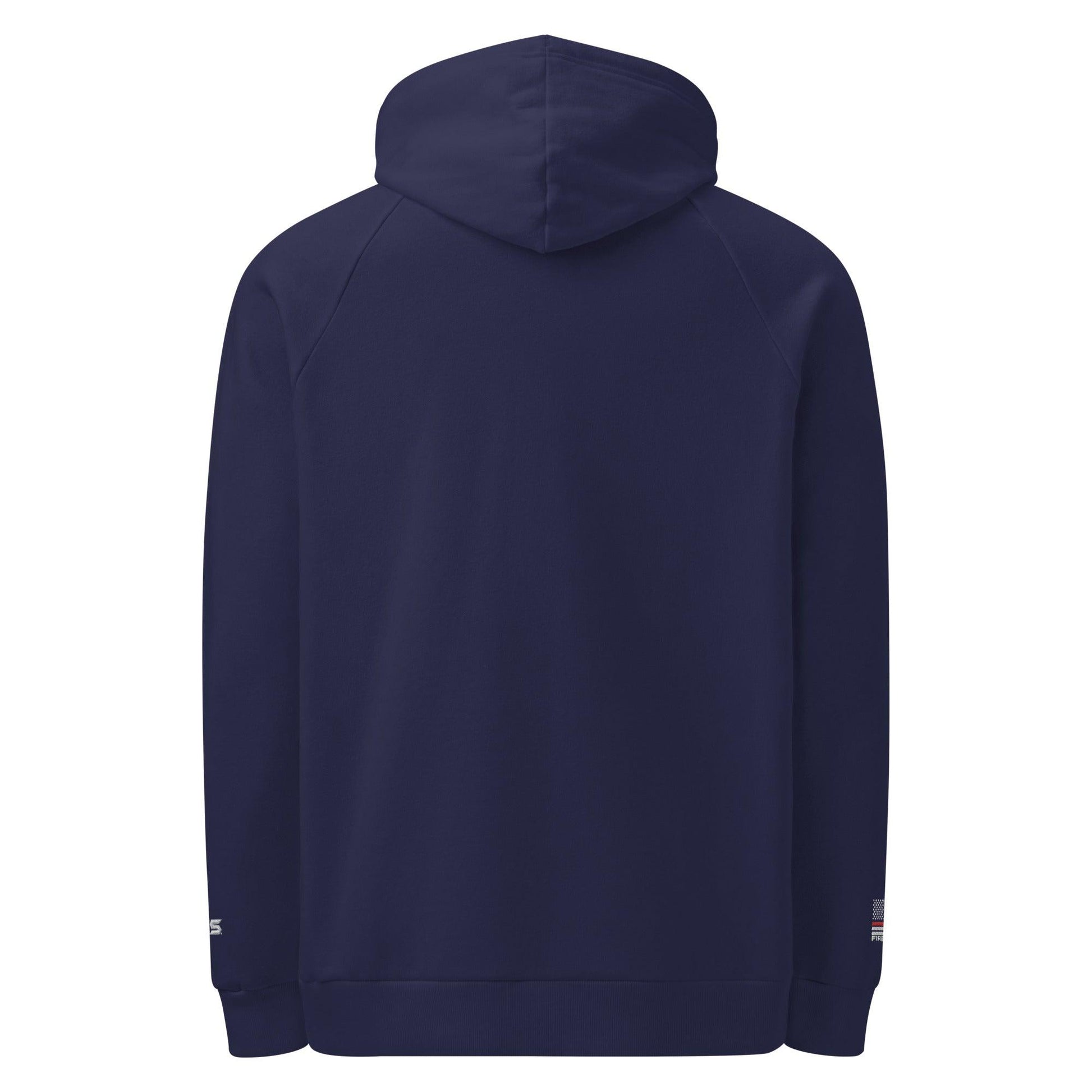 Back view of Under Armour® Fireproof Pullover Hoodie in navy, perfect for firefighter apparel and firehouse gifts.