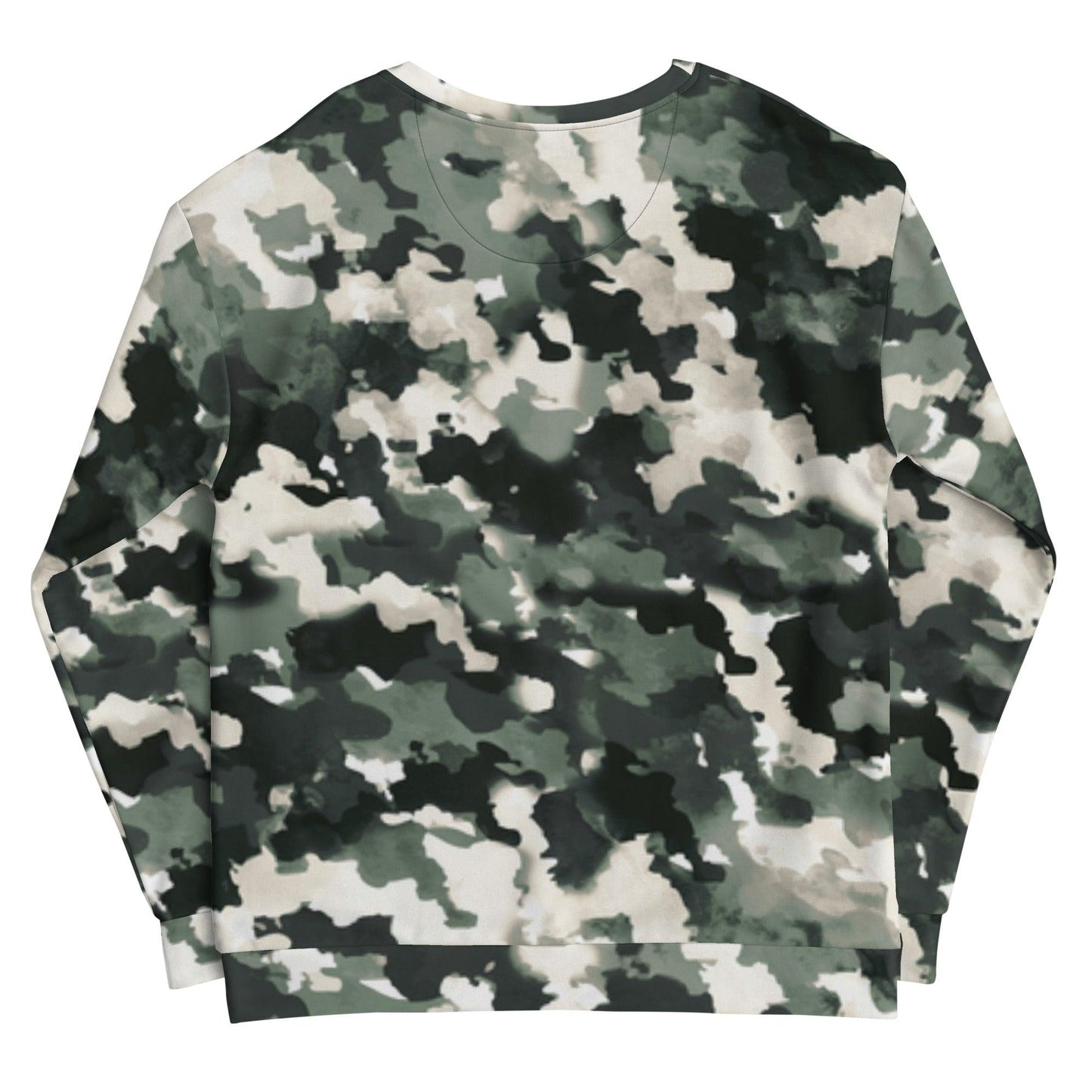 Unisex sweatshirt featuring a unique all-over camo print, perfect for firefighter gear and firehouse gifts.