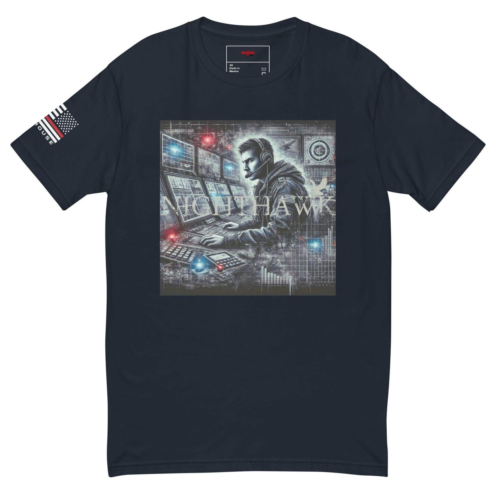 Graphic short sleeve t-shirt featuring a skilled operator at a control panel, perfect for tech enthusiasts and casual wear.