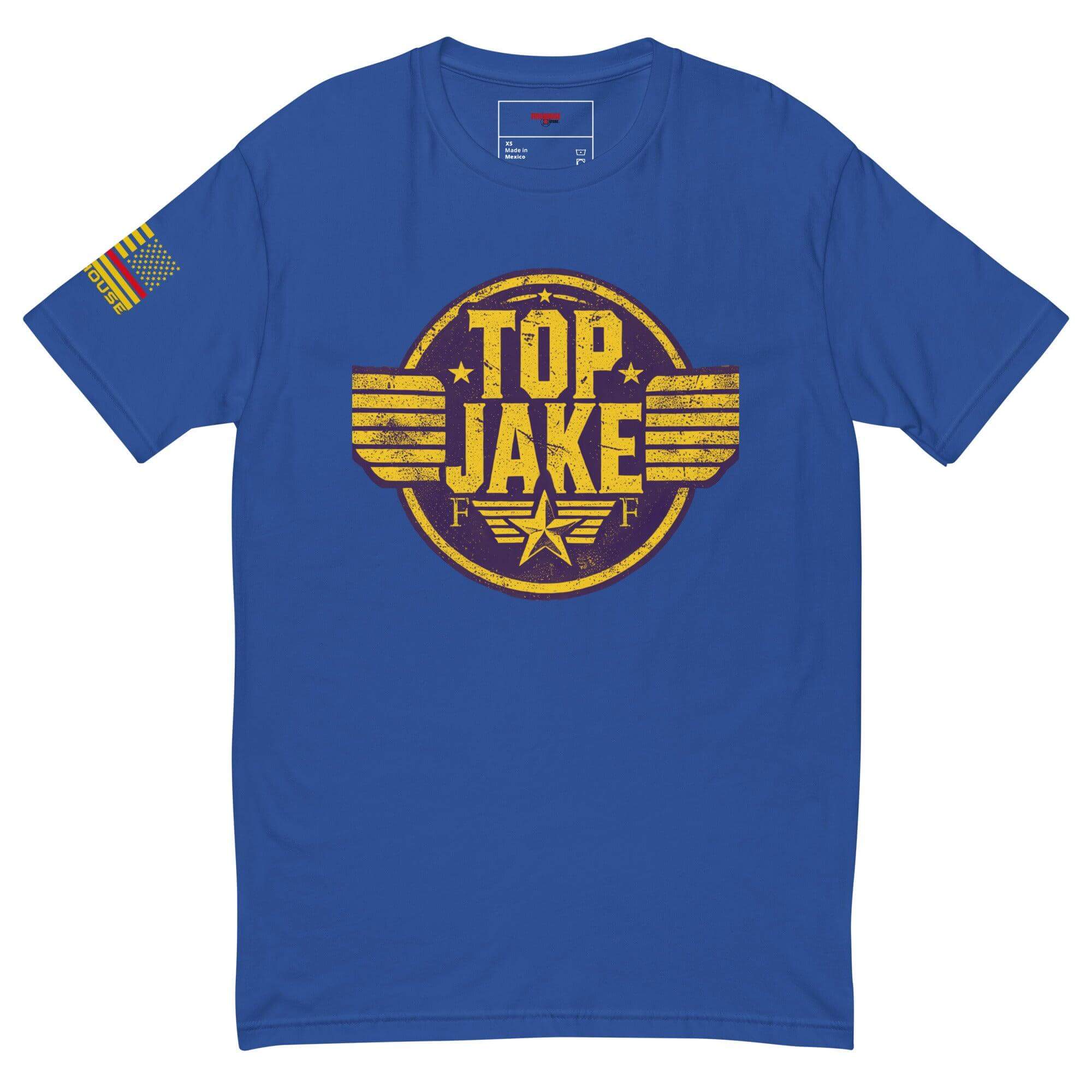 Blue short sleeve t-shirt featuring the design 